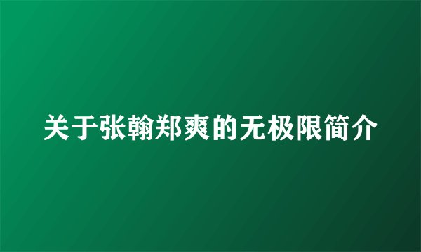 关于张翰郑爽的无极限简介