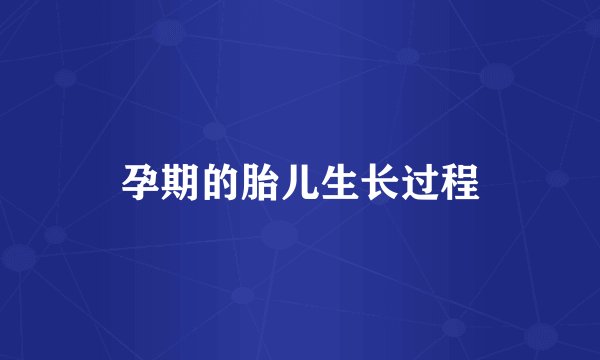 孕期的胎儿生长过程