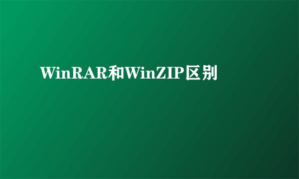 WinRAR和WinZIP区别