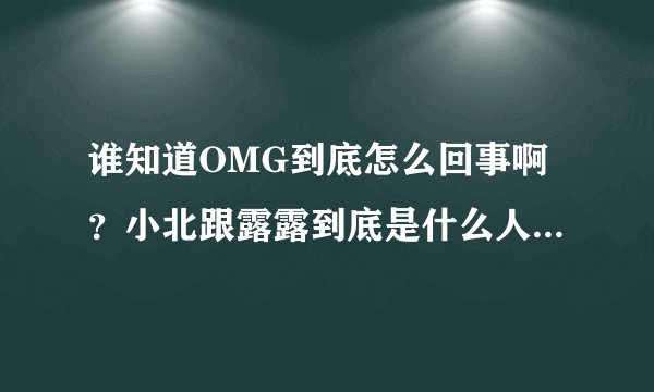谁知道OMG到底怎么回事啊?小北跟露露到底是什么人物?伞爷跟大哥太可怜了
