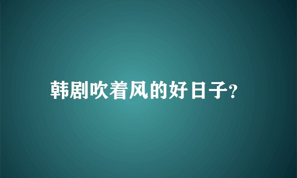韩剧吹着风的好日子？