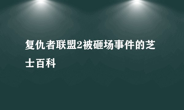 复仇者联盟2被砸场事件的芝士百科