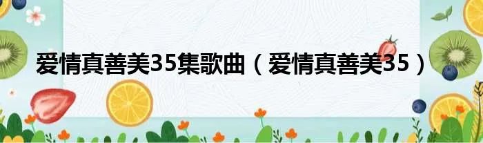 爱情真善美35集歌曲（爱情真善美35）