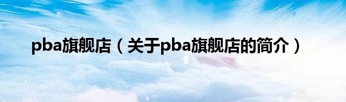 pba旗舰店（关于pba旗舰店的简介）