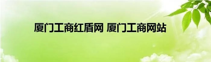 厦门工商红盾网 厦门工商网站