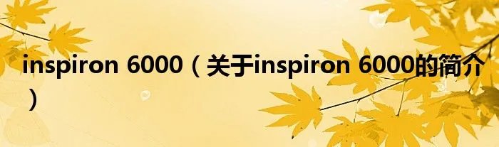 inspiron 6000（关于inspiron 6000的简介）