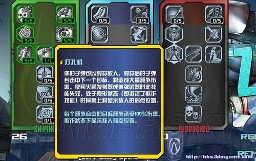 《无主之地2》全职业技能树翻译