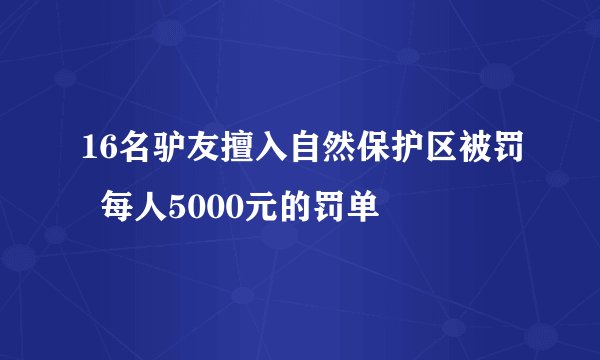 16名驴友擅入自然保护区被罚 每人5000元的罚单