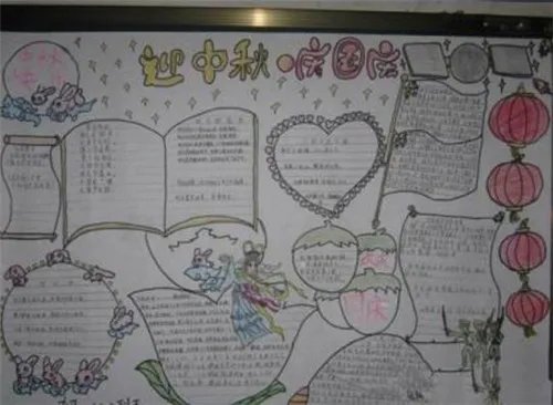 国庆中秋节手抄报简单图片2020年