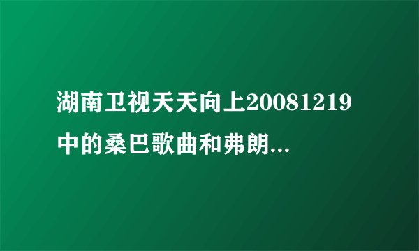 湖南卫视天天向上20081219中的桑巴歌曲和弗朗明戈舞曲分别较什么名字？