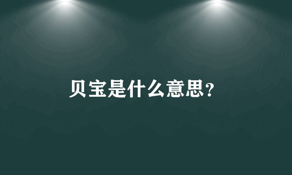 贝宝是什么意思？