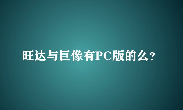 旺达与巨像有PC版的么?