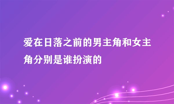 爱在日落之前的男主角和女主角分别是谁扮演的
