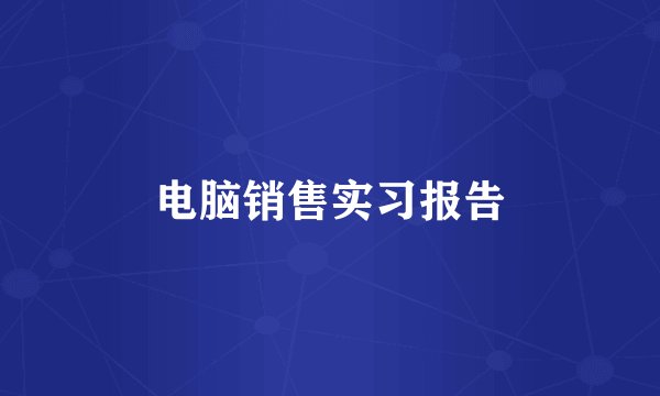 电脑销售实习报告
