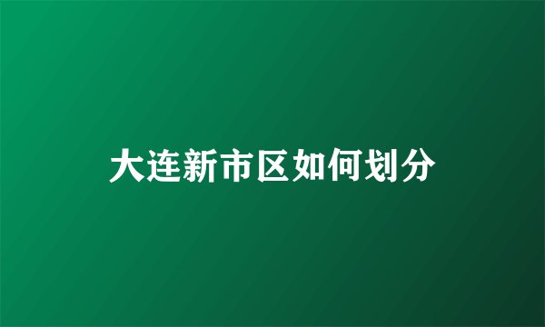 大连新市区如何划分