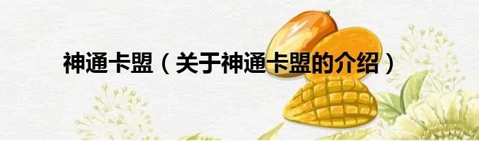 神通卡盟（关于神通卡盟的介绍）