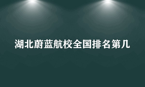 湖北蔚蓝航校全国排名第几
