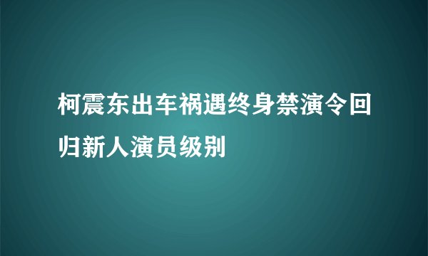 柯震东出车祸遇终身禁演令回归新人演员级别