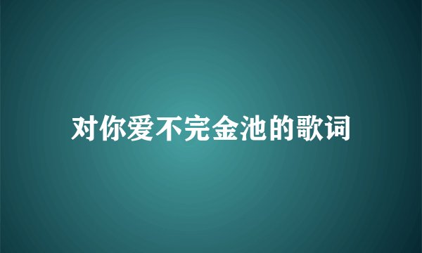 对你爱不完金池的歌词