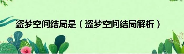 盗梦空间结局是（盗梦空间结局解析）