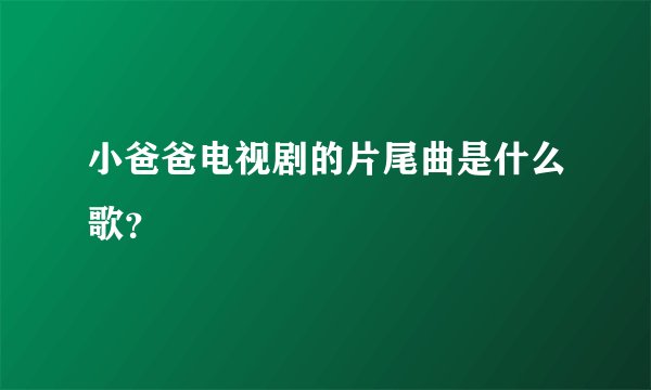 小爸爸电视剧的片尾曲是什么歌?