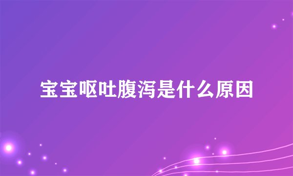 宝宝呕吐腹泻是什么原因