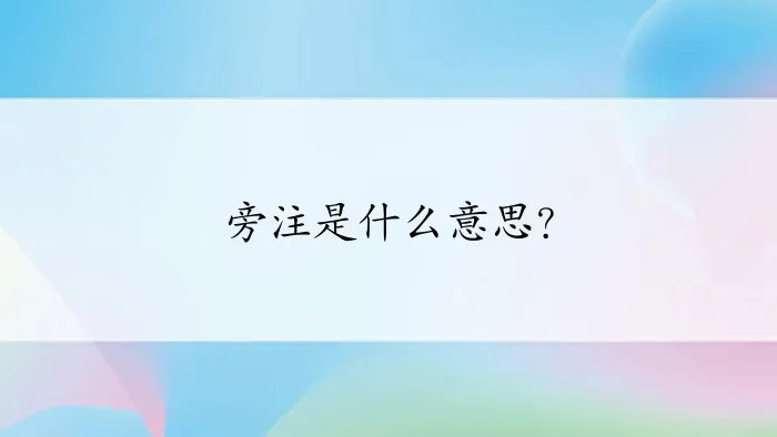 旁注是什么意思？