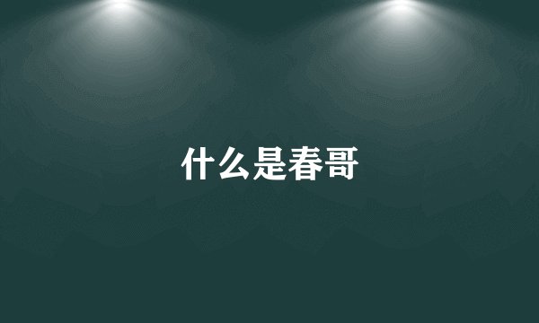 什么是春哥