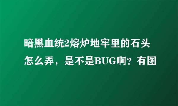 暗黑血统2熔炉地牢里的石头怎么弄，是不是BUG啊？有图