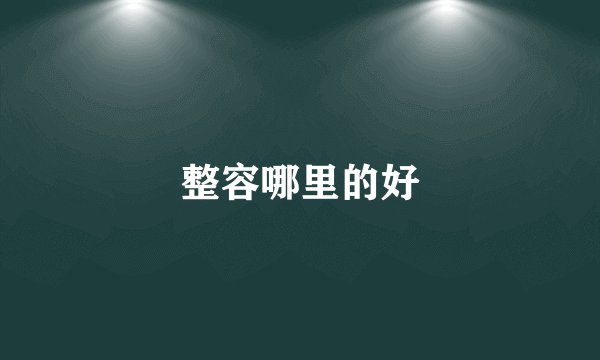 整容哪里的好