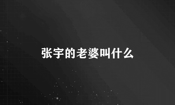 张宇的老婆叫什么