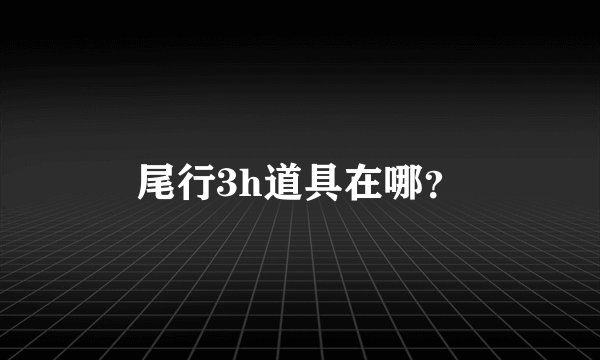 尾行3h道具在哪？