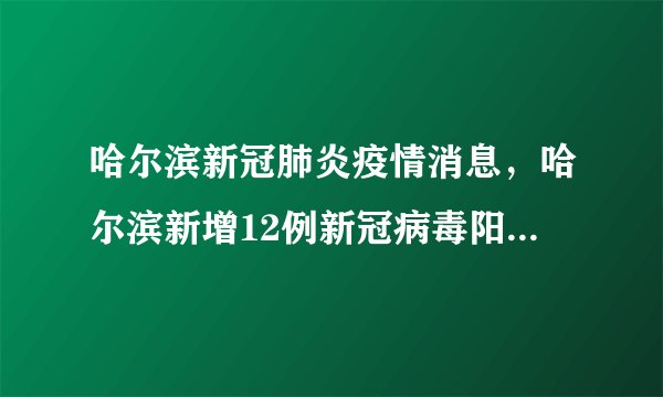 哈尔滨新冠肺炎疫情消息，哈尔滨新增12例新冠病毒阳性感染者活动轨迹