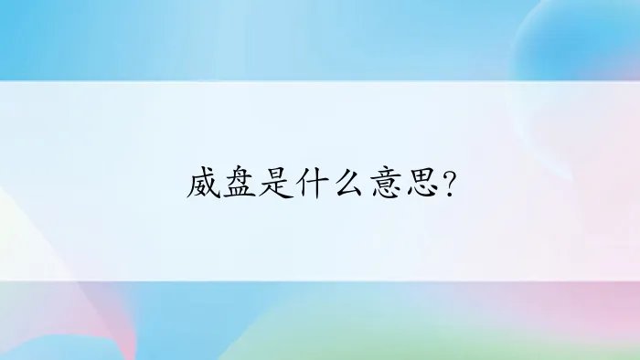 威盘是什么意思?