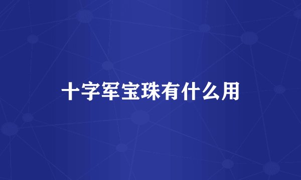 十字军宝珠有什么用