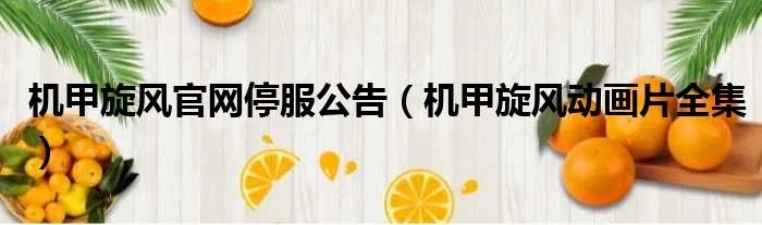 机甲旋风官网停服公告（机甲旋风动画片全集）
