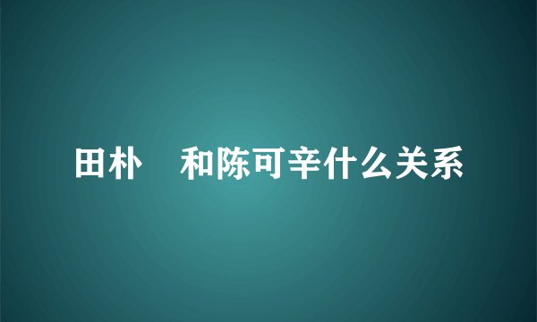 田朴珺和陈可辛什么关系