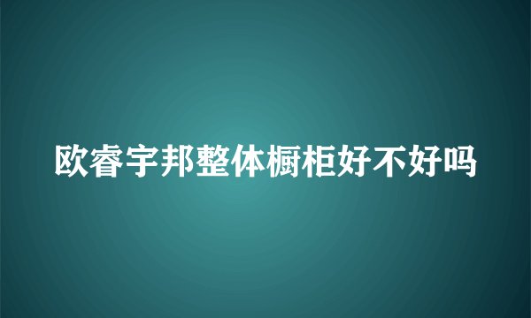 欧睿宇邦整体橱柜好不好吗