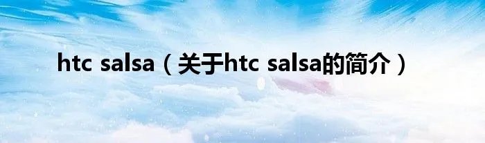 htc salsa（关于htc salsa的简介）