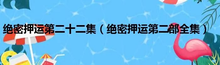 绝密押运第二十二集（绝密押运第二部全集）