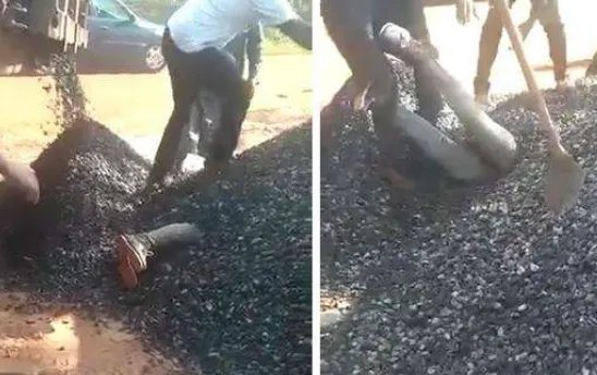 卡车倾卸碎石误将男子掩埋3分钟，该名男子情况如何？