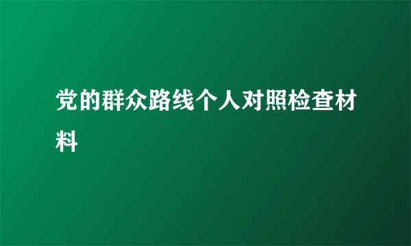 党的群众路线个人对照检查材料
