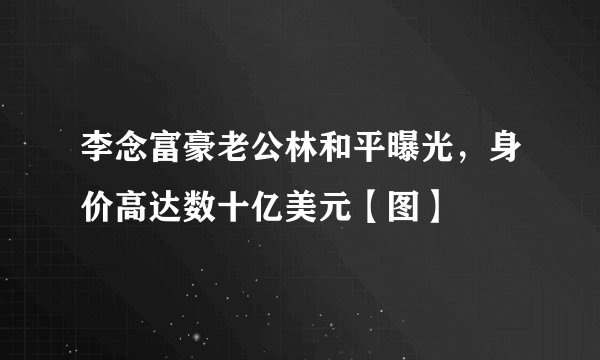李念富豪老公林和平曝光，身价高达数十亿美元【图】