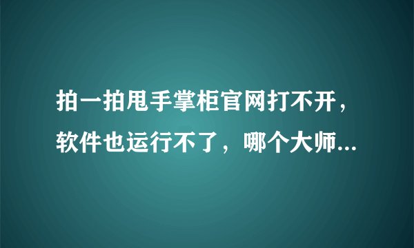 拍一拍甩手掌柜官网打不开,软件也运行不了,哪个大师告诉我下什么原因啊...帮帮忙啊...QQ:498961273