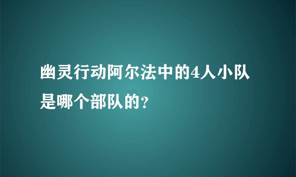幽灵行动阿尔法中的4人小队是哪个部队的？