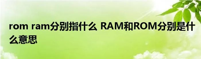 rom ram分别指什么 RAM和ROM分别是什么意思