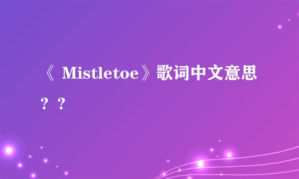 《 Mistletoe》歌词中文意思？？