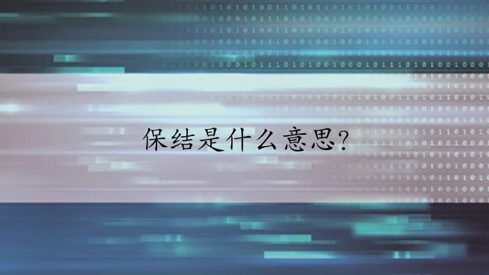 保结是什么意思？