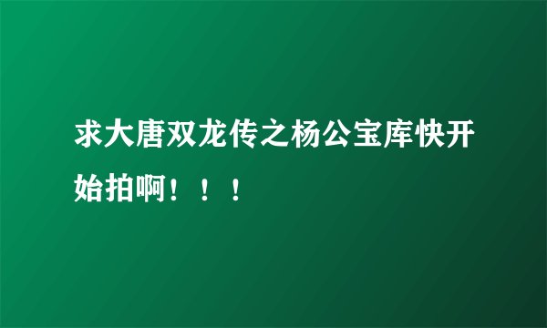 求大唐双龙传之杨公宝库快开始拍啊!!!