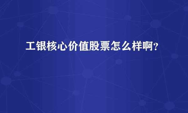 工银核心价值股票怎么样啊？